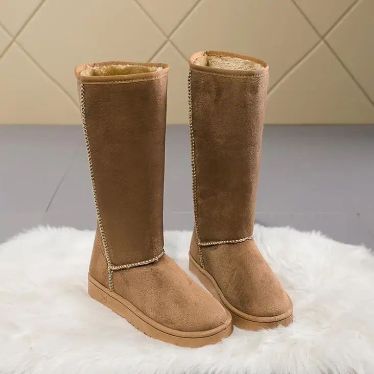 No Show Sock Women - รองเท้าบูทหิมะแฟชั่นทรงสูงแบบใหม่สำหรับฤดูหนาวปี 2025 ทันสมัย ใส่ได้กับทุกชุด อุ่นหนา พร้อมโบว์ผูก