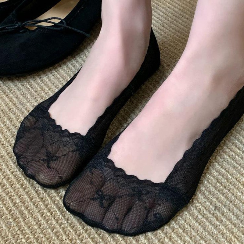 ถุงเท้าข้อสั้นแบบมีโบว์ลูกไม้ส - Invisibility Sock Loafer บทวิจารณ์และราคา
