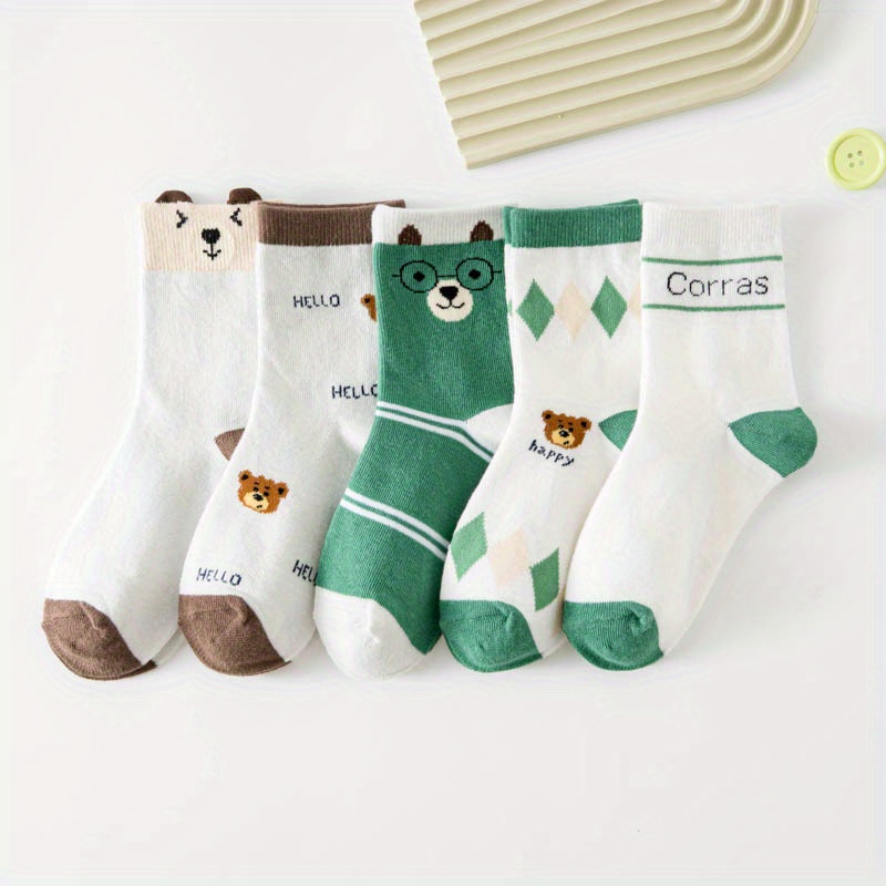 ถุงเท้าผ้าฝ้ายลายการ์ตูนหมีสำห - Cotton Crew Sock Pack บทวิจารณ์และราคา