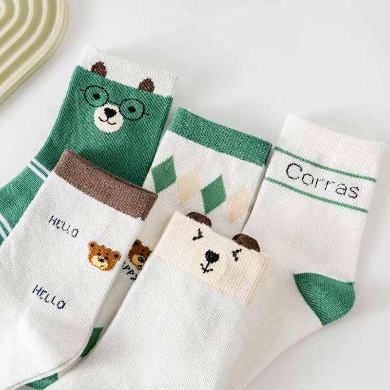 ถุงเท้าผ้าฝ้ายลายการ์ตูนหมีสำห - Cotton Crew Sock Pack บทวิจารณ์และราคา