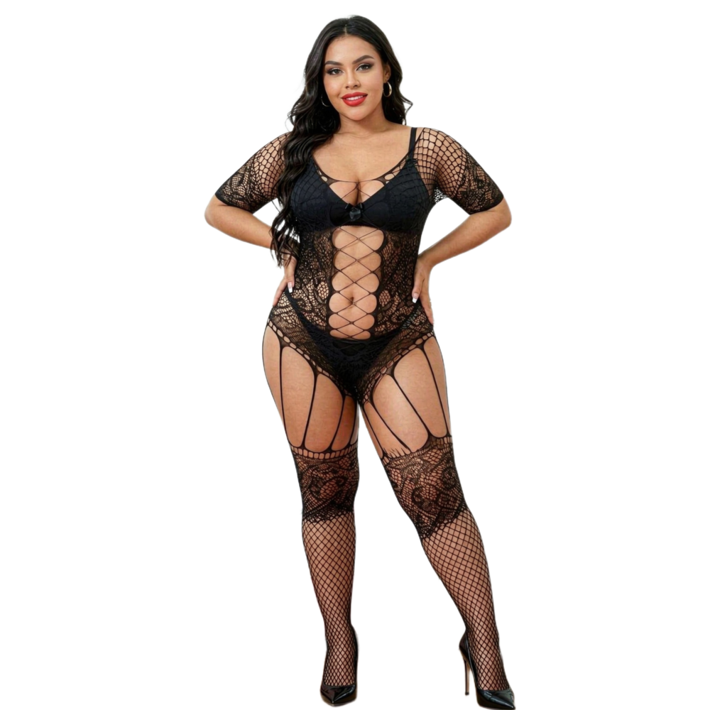 ชุดบอดี้สูทบอดี้สต็อกกิ้งไซส์ใ - Fishnet Stocking Women บทวิจารณ์และราคา